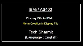 Menu creation in Display File  rpgle programming tutorial  as400 tutorial for beginners [upl. by Washington]