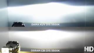 OSRAM CBI D1S 5500K vs DAMA KANJI ULTIMATE VISION D1S 5500K [upl. by Poul469]