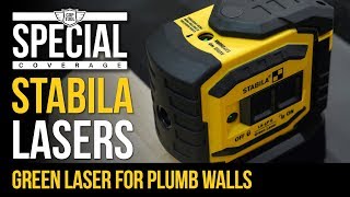 New Stabila LA5P G 5 PointDot Green Laser Level for Plumb Walls  STAFDA 2018 [upl. by Gillett]