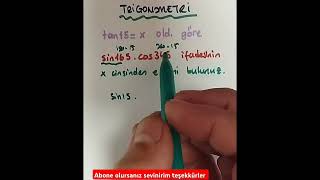 Trigonometrik Fonksiyonlar Cinsinden Sorusu 2025 yazılıyahazırlık aytmatematik yazılıvideolar [upl. by Delores]