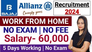 Bajaj Allianz Recruitment 2024  Bajaj Allianz Work from Home JobBajaj Allianz Jobs 2024  Feb 2024 [upl. by Malloch756]