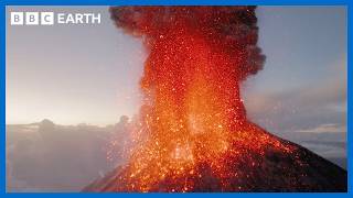 Precision Drone Flying Around An Erupting Volcano Pt 2  BBC Earth Science [upl. by Attirb]