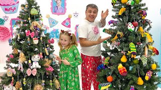 Nastya and dad are participating in the competition for the best Christmas tree [upl. by Aicined]