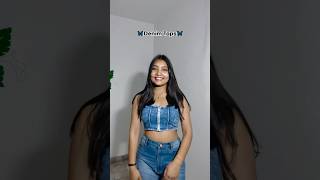 Denim Tops 🦋 Review trendingshorts fashionshorts denim ootd [upl. by Reube]