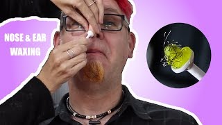 Waxing mens nose amp ears with Lolliwax  Funny Reactions 😂 [upl. by Betsy]