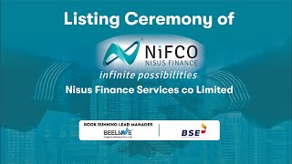 Listing Ceremony of Nisus Finance Services Limited at BSE [upl. by Casmey]