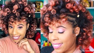 Natural HairstyleTrying For Rose Gold HairPerm Rod SET [upl. by Earleen185]