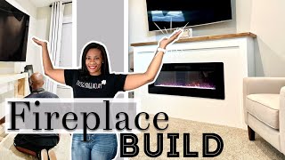 ELECTRIC FIREPLACE BUILD with Mantel  Fireplace Makeover  House to Home Update [upl. by Teragramyram]