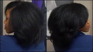 Straight Natural Hair NO FLATIRON Ponytail Roller Set [upl. by Ecahc]