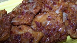 Bacon Maple Glazed Apple Fritters  Gluten Free Recipe [upl. by Eiramnaej647]