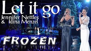 Jennifer Nettles amp Idina Menzel  Let It Go  Frozen theme Live subtitles with Lyrics [upl. by Tamera]