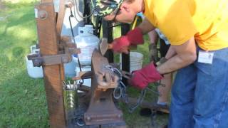 Chain making traditional and Tommy hammer FABA blacksmith conference [upl. by Acirederf965]