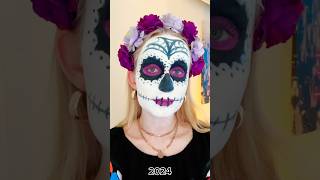 Maquillaje de Catrina 2023 vs 2024 🤭 comenten cuál te gusta más 🇲🇽 mexico diademuertos [upl. by Oap762]