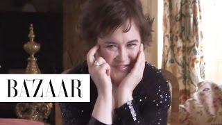 Susan Boyles Makeover  Behind the Scenes  Harpers BAZAAR [upl. by Terrag981]