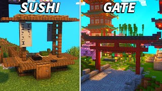 15 Japanese Build Hacks  Minecraft Build Ideas ⛩️ [upl. by Ytirev632]