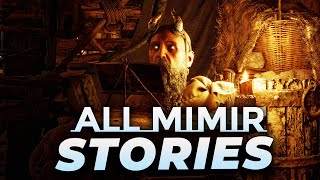 God of War Ragnarok ALL MIMIR STORIES  TALES  All Kratos Mimir Atreus Freya Sled  Boat Stories [upl. by Eahcim347]