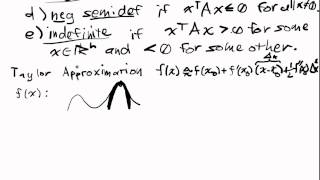 Optimization of Quadratic Forms Lecture Part 2 Definite Symmetric Matrices and the Hessian [upl. by Shanna]