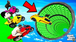 FRANKLIN TRIED IMPOSSIBLE BOOSTER TUBE ULTRA MEGA RAMP PARKOUR CHALLENGE GTA 5  SHINCHAN and CHOP [upl. by Anthe419]