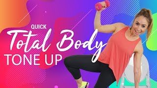 Quick Total Body Tone Up  Chair amp Dumbbell Strength Workout [upl. by Benkley851]