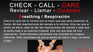 Child CPR Spanish Latest guidelines training video following New CABD method How to Video Espanol [upl. by Ellehcar]