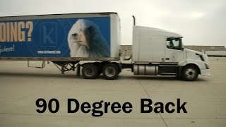 Performing a 90 degree back with a semi truck [upl. by Ferdie]