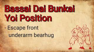 Bassai Dai  BunkaiApplication  Yoi position  Escape Front Underarm Bearhug [upl. by Reamonn]