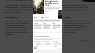 externalization in social construction theory [upl. by Enihpled685]