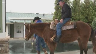 Senior surprised with Christmas horse ride [upl. by Bradski]