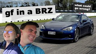 Teaching my Girlfriend to Drive on Track in a Subaru BRZ [upl. by Oleg]