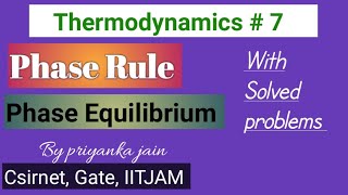 Phase Equilibrium  Phase Rule with related problems from csirnet exam [upl. by Neeroc]