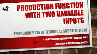 Marginal Rate of Technical Substitution  Diminishing MRTS  Production Function  Part2  EK [upl. by Radmen205]