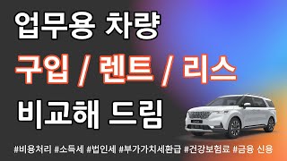 업무용 승용차 구입 렌트 리스 비교장단점 같은점차이점  유리한 경우불리한 경우 [upl. by Htiffirg]