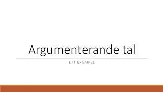 Argumenterande tal  ett exempel [upl. by Friedrick]