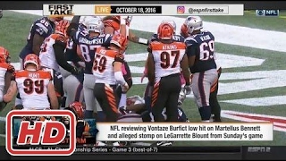 ESPN First Take  Vontaze Burficts Low Hit on Martellus Bennett2017 [upl. by Mehcanem272]