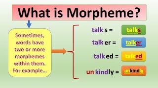 What is Morpheme Morpheme as a word Words having two or more morphemes L4 morpheme [upl. by Felic]