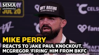 Mike Perry Reacts To Jake Paul Knockout Loss Responds To Conor McGregor [upl. by Cirnek]