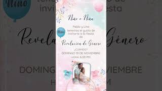 Invitación Revelación de Genero [upl. by Ytsirc]