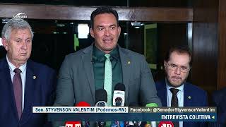 Senadores Girão Heinze Styvenson e Lasier concedem entrevista coletiva  231122 [upl. by Eirrehs]