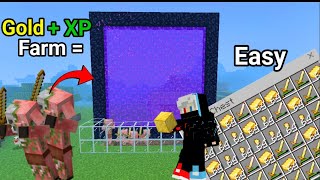 HOW TO MAKE EASY AUTOMATIC GOLD FARM IN MINECRAFT 120  Minecraft Gold Farm in BedrockJava both [upl. by Gris]