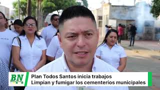 Alcaldía limpia y fumiga el cementerio El Pajonal según cronograma de mantenimiento [upl. by Fiester37]