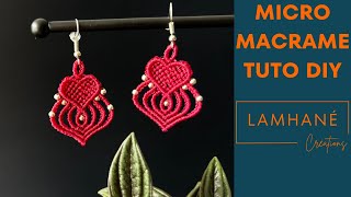 Tuto MicroMacramé DIY  Boucles dOreilles quotCoeurquot [upl. by Tracey]