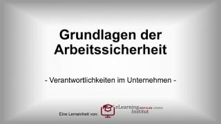 Verantwortlichkeiten für Arbeitssicherheit im Unternehmen [upl. by Ysnil]