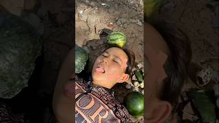 Survival Skills single mom with watermelon skills in forest survival outdoors skills cooking [upl. by Flowers]