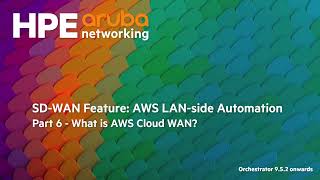 SDWAN Feature Background information about AWS Cloud WAN [upl. by Aires]