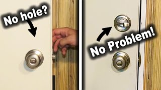 How to Bore Holes for Deadbolt Doorknob and Latch Install  Metal or Wood Door [upl. by Ardnait125]