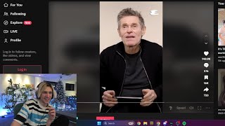 xQc reacts to Willem Dafoe explaining his Drip Meme [upl. by Berga]