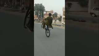 CYCLE ONE WHEELING 👑🔥cycle wheeling stunt vuralvideo foryou forypage [upl. by Roberson]