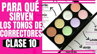 PARA QUÉ SIRVE CADA TONO DE CORRECTOR EN EL MAQUILLAJE   CURSO DE AUTOMAQUILLAJE Clase 10 [upl. by Manoop70]