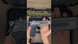 Pistola Beretta Cromada de Pressão M92 Full Metal Co2 GBB 45mm [upl. by Haleemaj]