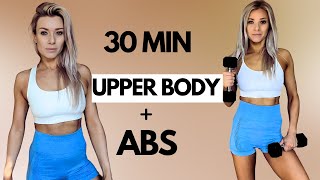 Sculpt Your Upper Body 30Minute Weights Workout for Strong Back Shoulders amp Abs [upl. by Cutcheon]